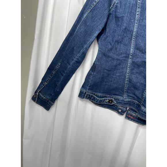 Wrangler Authentics denim jacket blue jean wome's medium dark wash western - Picture 5 of 14